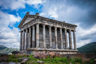 Garni Temple, Geghard Monastery from Yerevan Garni Temple, Geghard Monastery from Yerevan