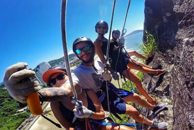 Abseiling 47 Meters With Instructor Facing The Sea Abseiling 47 Meters With Instructor Facing The Sea