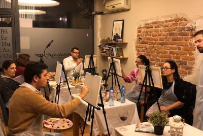 An amazing 3 hours of painting and wine tasting