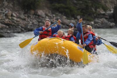 Rafting on Athabasca River Mile 5 in Jasper  Rafting on Athabasca River Mile 5 in Jasper