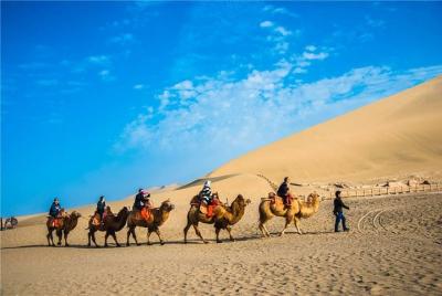 Private day tour to Dunhuang Grottoes &Mingsha sand dune and crescent moon lake