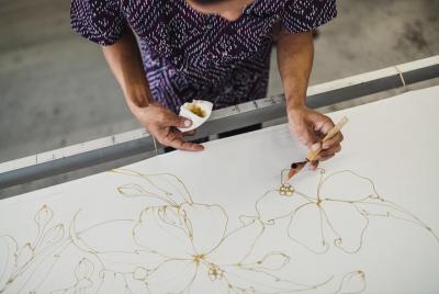 Malaysian Batik experience-silk scarf Malaysian Batik experience-silk scarf