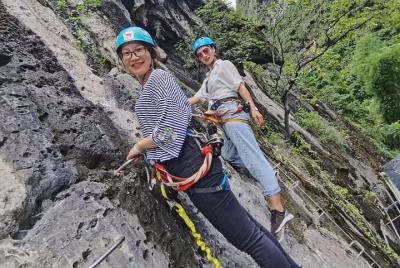 Yangshuo Via Ferrata with Round way private transfer from Yangshu