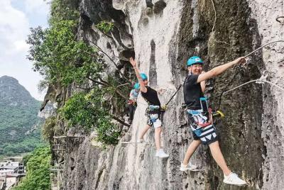 Yangshuo Via Ferrata with Round way private transfer from Xingpin