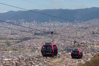 Cable car to el Paraiso, the city slum Cable car to el Paraiso, the city slum