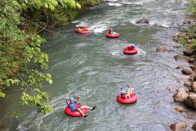 Tubing in Rio Celeste Tubing in Rio Celeste