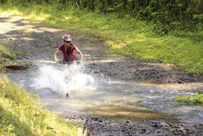 Mountain Biking Lake Arenal Rugged Trail with River Crossing Mountain Biking Lake Arenal Rugged Trail with River Crossing