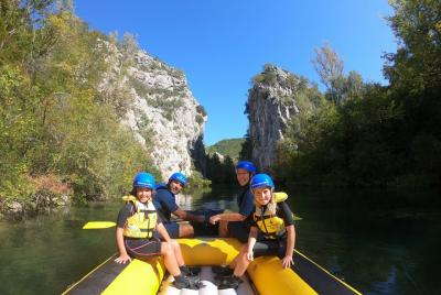Private rafting on Cetina river with elements of canyoning & clif