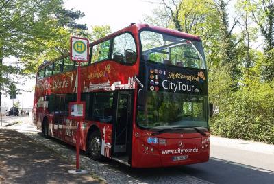 City Tour Karlsruhe in a double-decker bus City Tour Karlsruhe in a double-decker bus