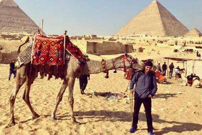 Ride Camel Sunrise or Sunset arounds desert of Giza pyramids Saha