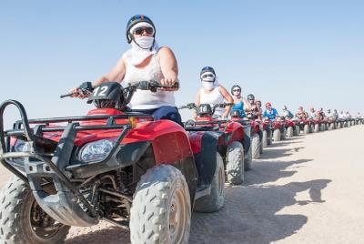 Full Day Safari Sahara Park Quad Bike ATV & camel Ride Bedwen Din