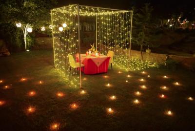 Instagram Photoshoot With Romantic Dinner Date - Fairy Light Cabana