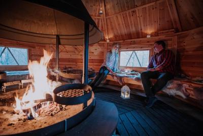 Blazed salmon in a Lapland style hut 30 minutes from Helsinki