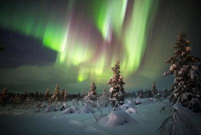 Exploring the Northern Lights by car with picnic Exploring the Northern Lights by car with picnic