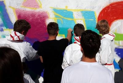 Open graffiti workshop in the Mauerpark in Berlin Open graffiti workshop in the Mauerpark in Berlin