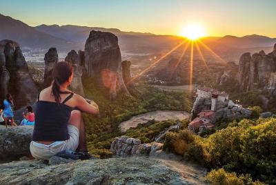 Majestic Sunset on Meteora Rocks Tour