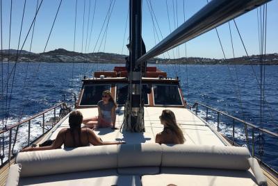 Mykonos Sail Cruise to Delos&Rhenia, BBQ&Drinks, optional Delos Tour & Transfer Mykonos Sail Cruise to Delos&Rhenia, BBQ&Drinks, optional Delos Tour & Transfer