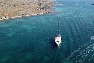 Sailing adventure with Nadia K to Delos and Rhenia Island from Mykonos Sailing adventure with Nadia K to Delos and Rhenia Island from Mykonos
