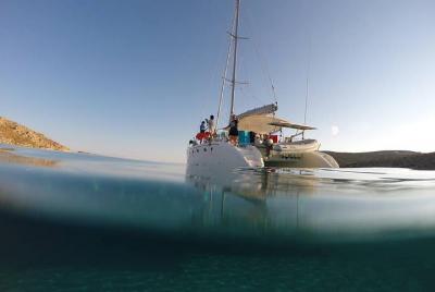 Mykonos Catamaran Full Day Private Sailing Cruise with Food and Drinks Mykonos Catamaran Full Day Private Sailing Cruise with Food and Drinks
