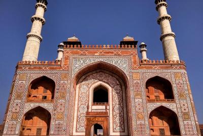 Sikandra Mausoleum of Emperor Akbar the great with Taj Mahal Sikandra Mausoleum of Emperor Akbar the great with Taj Mahal
