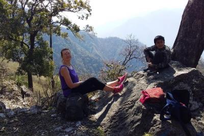 Kunjapuri Temple Sunrise view Trek Along Snow Capped Himalayas Vi Kunjapuri Temple Sunrise view Trek Along Snow Capped Himalayas Vi