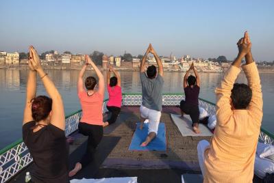 Morning tour with Boat ride, Ganga aarti, classical dance and Yog Morning tour with Boat ride, Ganga aarti, classical dance and Yog