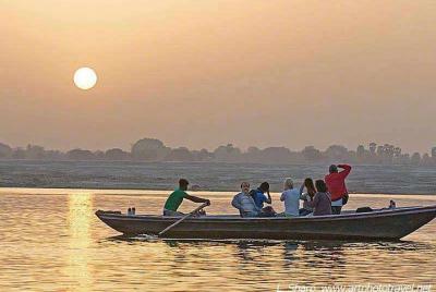 Morning Boat with old part of city Morning Boat with old part of city