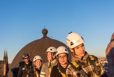 Roofwalking on the worlds greatest pink castle! Roofwalking on the worlds greatest pink castle!