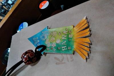 Only Here in Hokkaido! "Ika-Charm" for souvenir! Leather Craft Ex Only Here in Hokkaido!