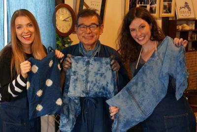 Aizome Traditional Japanese Indigo Dyeing Workshop in Himeji