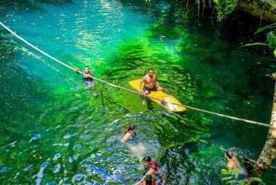 Drive an Atv shared, swim in a Cenote and ziplines in the Cancun 