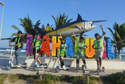 E-scooter Tour & bar stops, + beach Day free pick up!