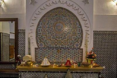 A relaxation moment in a traditional Hammam in the Fez medina A relaxation moment in a traditional Hammam in the Fez medina