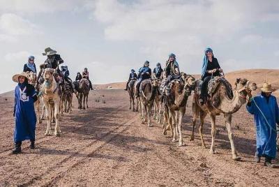 Camel ride on the Atlas Mountains road from Marrakesh