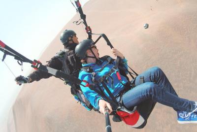 Paragliding Flight at the Paracas National Reservation Paragliding Flight at the Paracas National Reservation