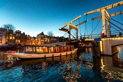 Amsterdam Guided Evening Canal Cruise with Bar on Board  Amsterdam Guided Evening Canal Cruise with Bar on Board