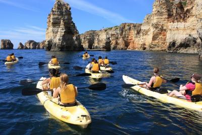 Kayak tour in Lagos to visit the caves and snorkel. Kayak tour in Lagos to visit the caves and snorkel.